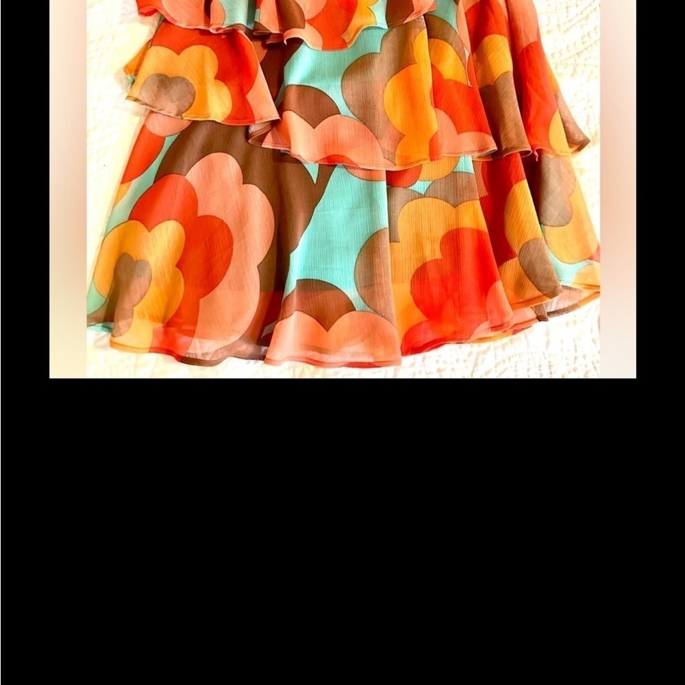 Vintage Boho Colorful Strapless Festival Top/Mini Dress by Judith March Small - Picture 3 of 3